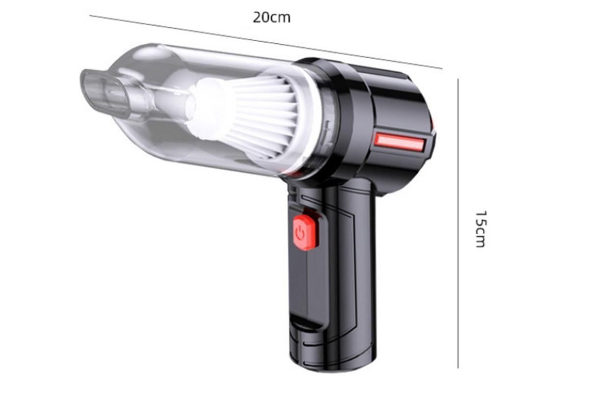 Handheld Cordless Car Vacuum & Air Duster – 5500Pa, 2-in-1, Wet & Dry | USB Rechargeable | Black