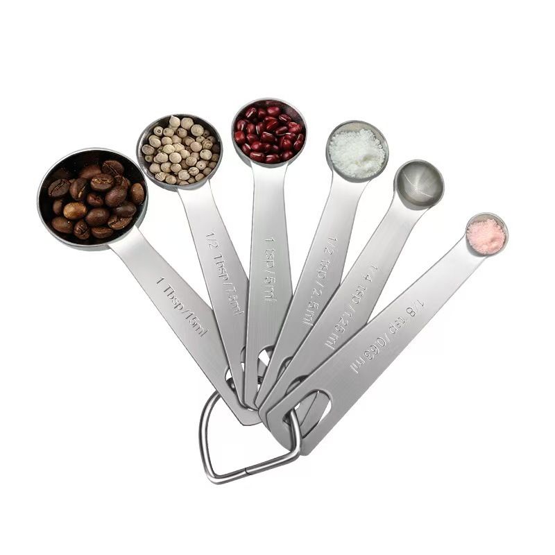 6-Piece Stainless Steel Premium Measuring Spoons Set | Metric & Imperial | Baking & Cooking