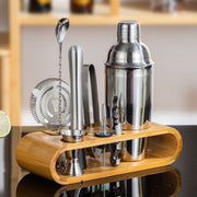 750ml Premium Cocktail Shaker Bar Tool Kit | Complete Mixology Set with Bamboo Storage Stand