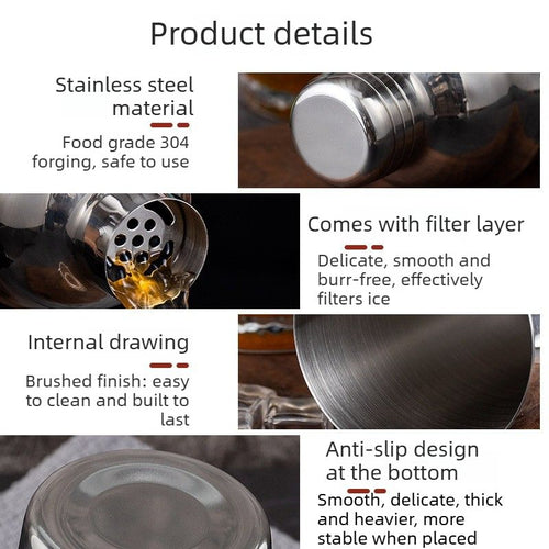 550ml Premuim Stainless Steel Cocktail Shaker | Leak-Proof | Built-In Strainer | Martini Mixer