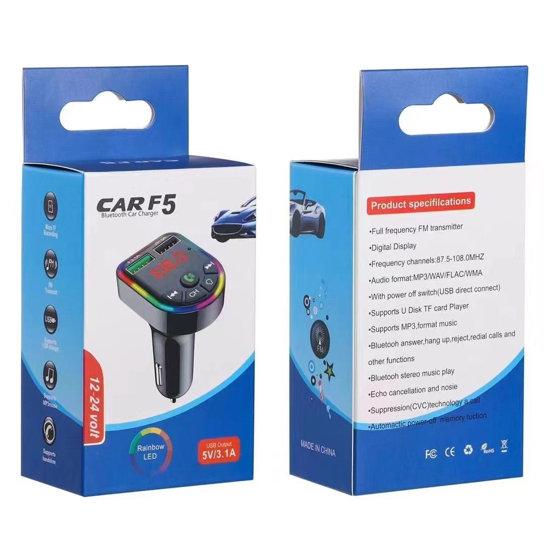 Car MP3 Player | Bluetooth FM Transmitter & USB Charger | 12V/24V | F5