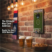 Wall-Mounted Soccer Field Bottle Opener with Goal Net Catcher – Football-Themed Bar Accessory for Game Room, Man Cave, Home Bar, or Outdoor Patio – Unique Gift for Soccer Fans (14.5*31cm)