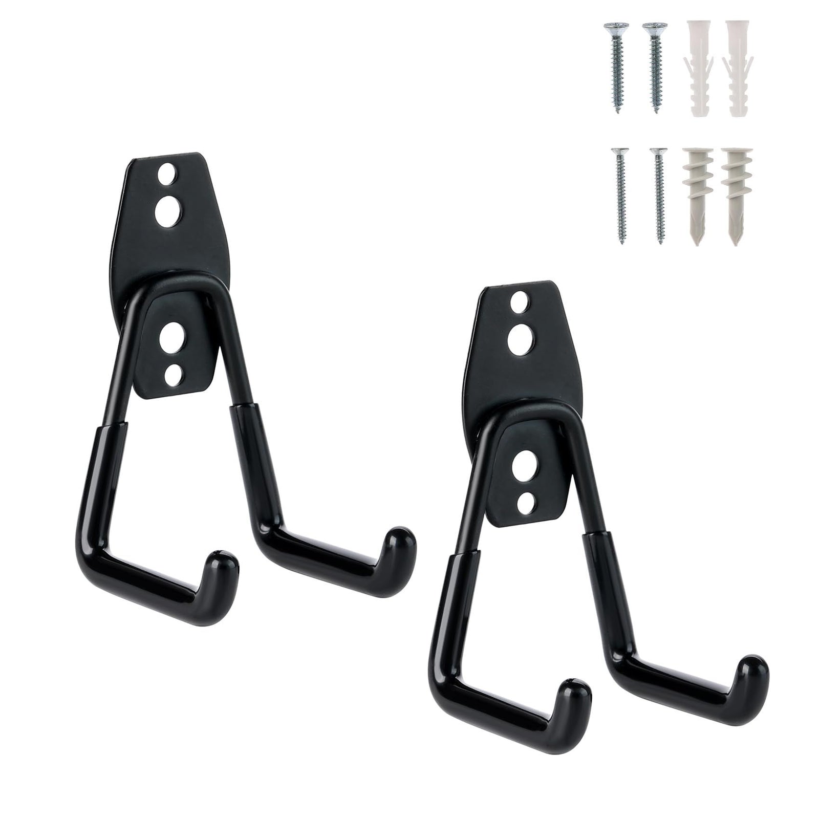 2-Pack Utility Garage Hooks for Hanging - Heavy Duty Garage Wall Hooks, Wall Mount Hooks, Garage Storage Hooks Organization