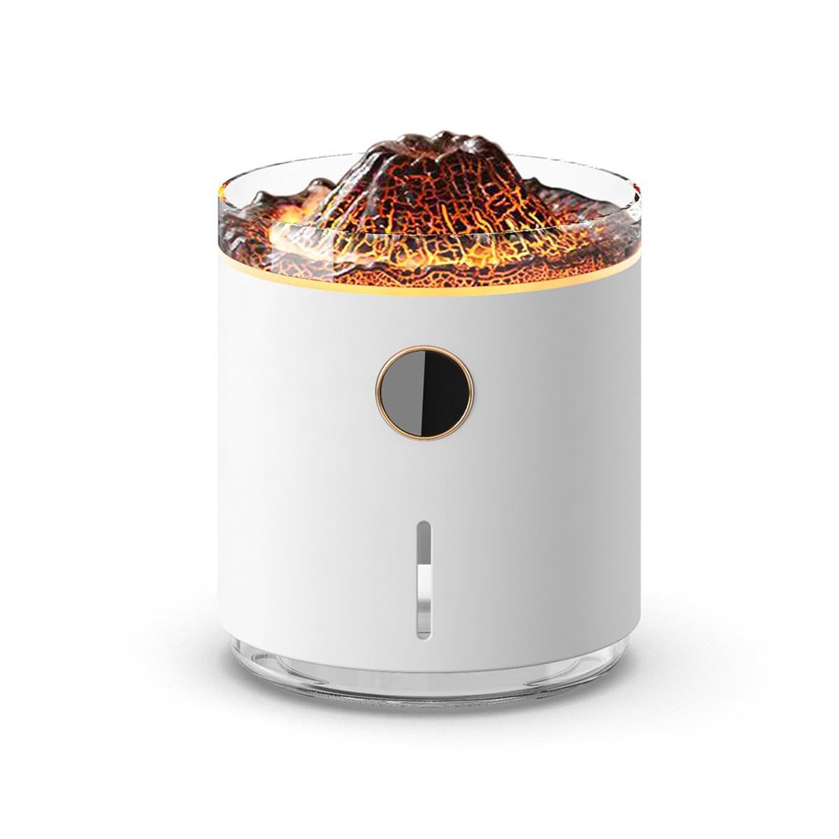 Essential Oil Diffuser with Flame Light, 2-Colour Flame Mini Humidifier Quiet,350ml Ultrasonic Humidifier Aroma Diffuser (White)