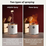 Essential Oil Diffuser with Flame Light, 2-Colour Flame Mini Humidifier Quiet,350ml Ultrasonic Humidifier Aroma Diffuser (White)