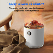 Essential Oil Diffuser with Flame Light, 2-Colour Flame Mini Humidifier Quiet,350ml Ultrasonic Humidifier Aroma Diffuser (White)
