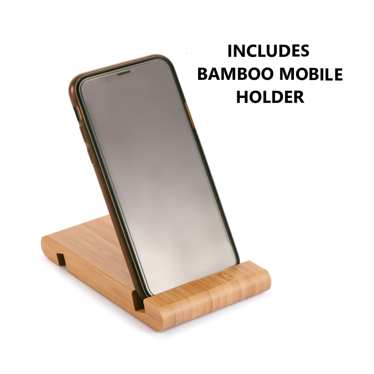 Bamboo Cutting Board Set of 3 with Juice Groove & Phone Stand