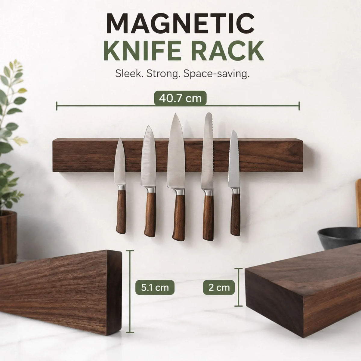 CARLA HOME 40 cm Wall-Mounted Magnetic Knife Holder