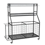 Social Hike Sports Equipment Storage Organiser and Side Rack Garage Trolley