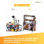 Social Hike Sports Equipment Storage Organiser and Side Rack Garage Trolley
