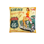 Retro Mancave Cushion – Route 66 | 40 × 40 cm