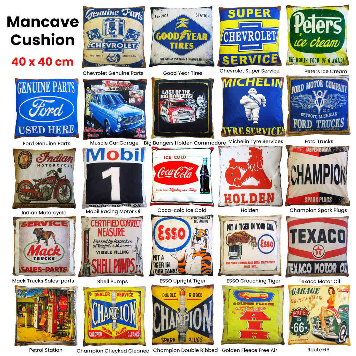 Retro Mancave Cushion – Shell Pumps | 40 × 40 cm