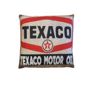 Retro Mancave Cushion – Texaco Motor Oil | 40 × 40 cm
