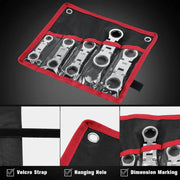 5PCS Flexible Head Ratchet Wrench Set 180 Flexible Rotation for Garage Tool Kit