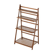 4-Tier Folding Plant Stand – Bamboo Corner Shelf for Indoor & Balcony