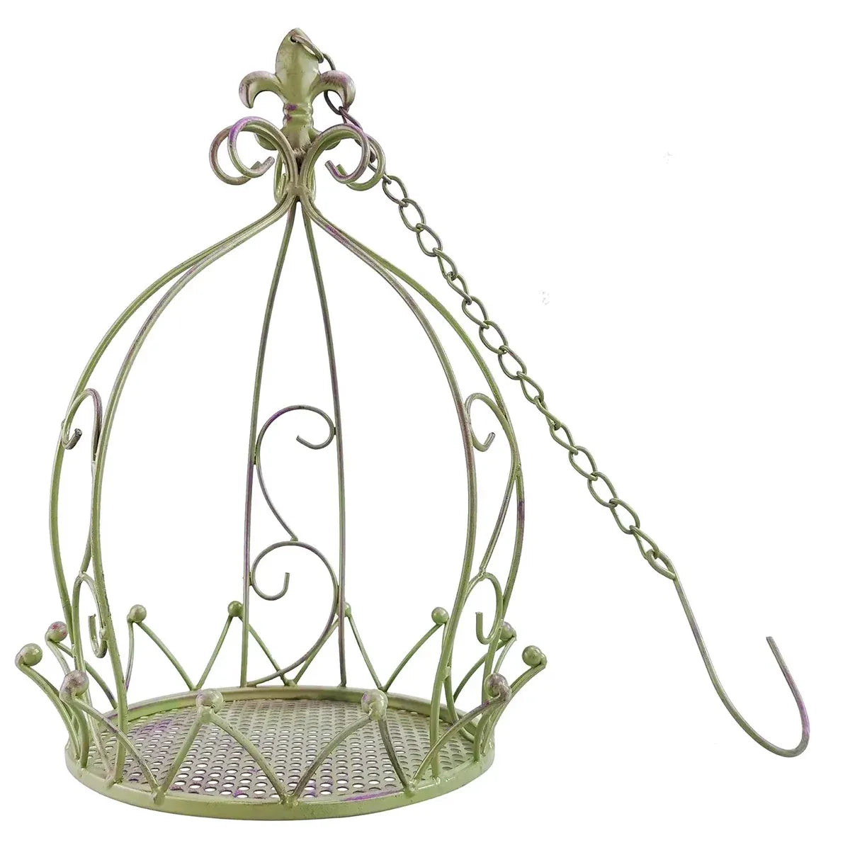 Vintage Iron Hanging Flower Basket – Crown-Style Garden Planter