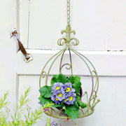 Vintage Iron Hanging Flower Basket – Crown-Style Garden Planter