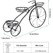 European-Style Bicycle Flower Rack – 3-Tier Iron Planter Stand