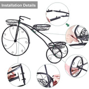 European-Style Bicycle Flower Rack – 3-Tier Iron Planter Stand