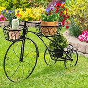 European-Style Bicycle Flower Rack – 3-Tier Iron Planter Stand