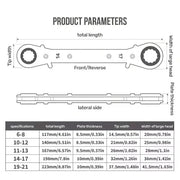 5PCS Double Head Quick Release Ratchet Wrench Set for Garage Kit