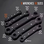 5PCS Double Head Quick Release Ratchet Wrench Set for Garage Kit