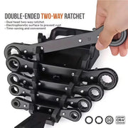5PCS Double Head Quick Release Ratchet Wrench Set for Garage Kit