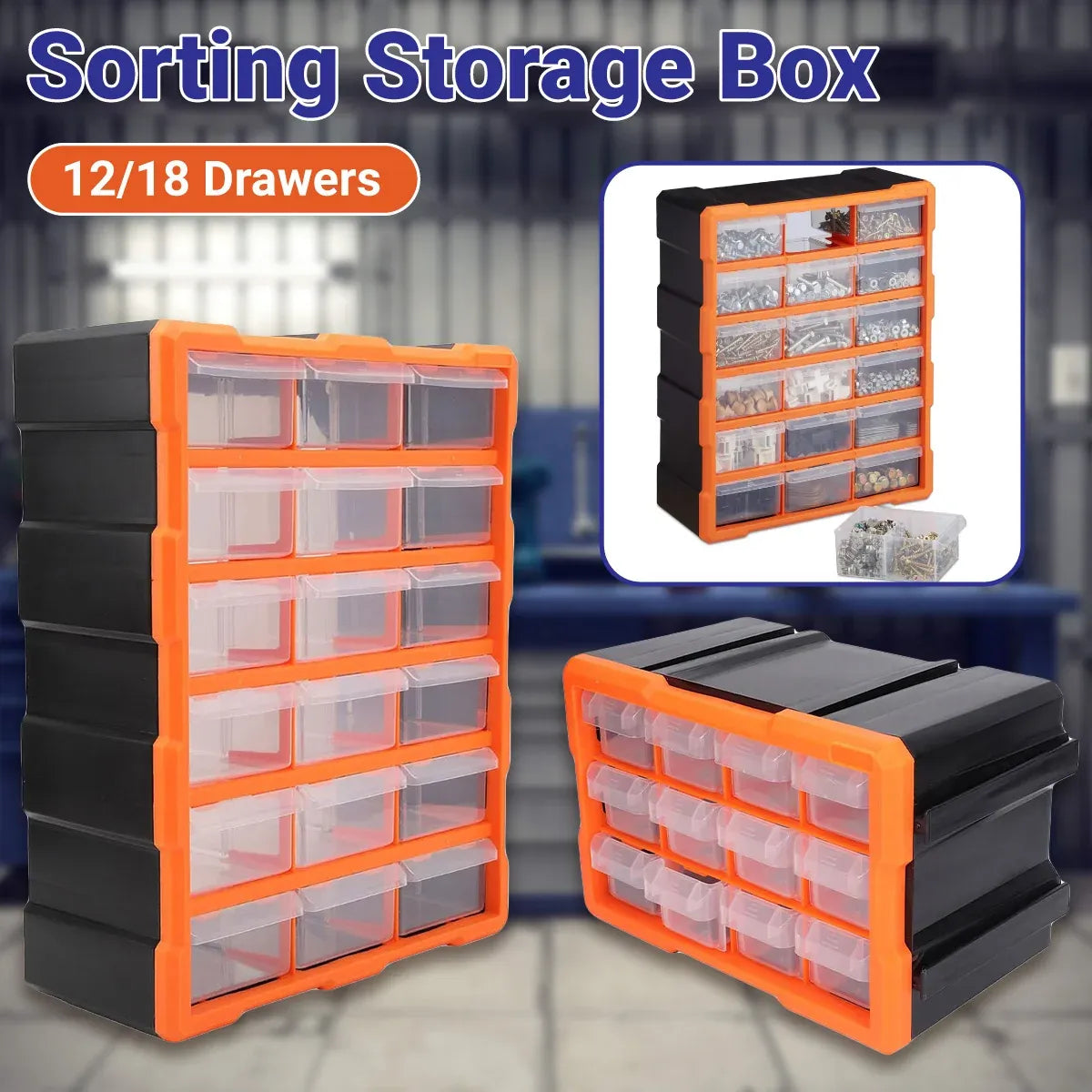 Multi-Drawer Parts Organiser Cabinet – 12 or 18 Drawers