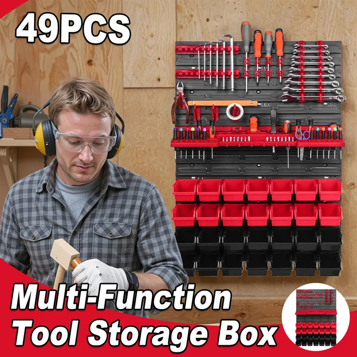49-Piece Wall-Mounted Pegboard Tool Organiser