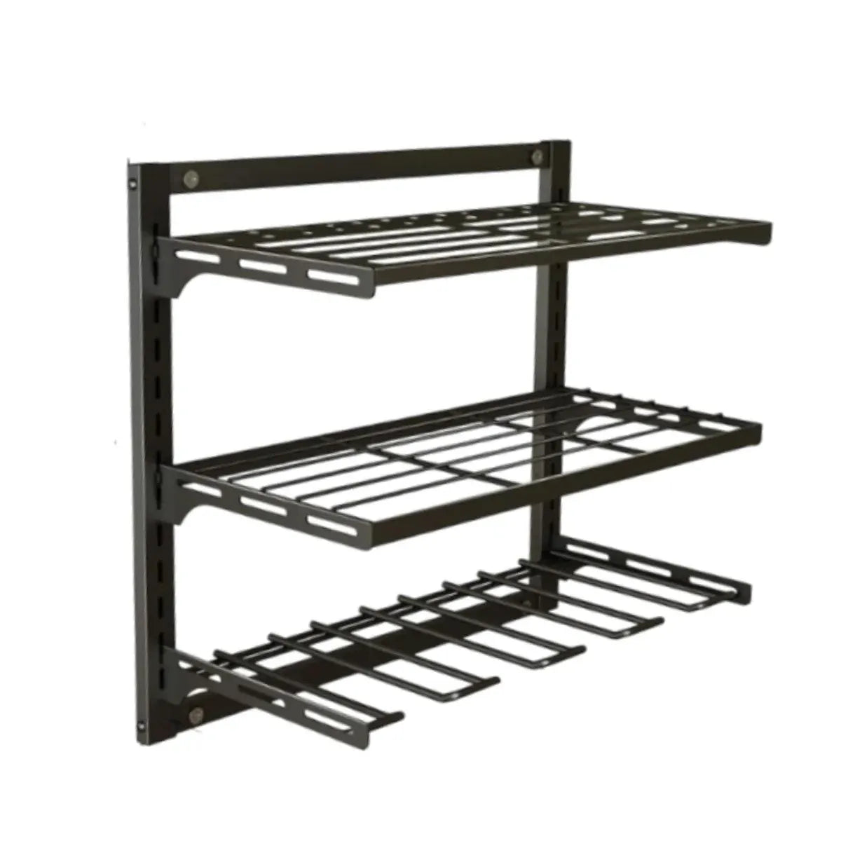 Wall Mounted 3-Tier Drill & Tool Rack – Carbon Steel