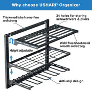 Wall Mounted Electric Drill Tool Rack Garage Screwdriver Storage Organizer