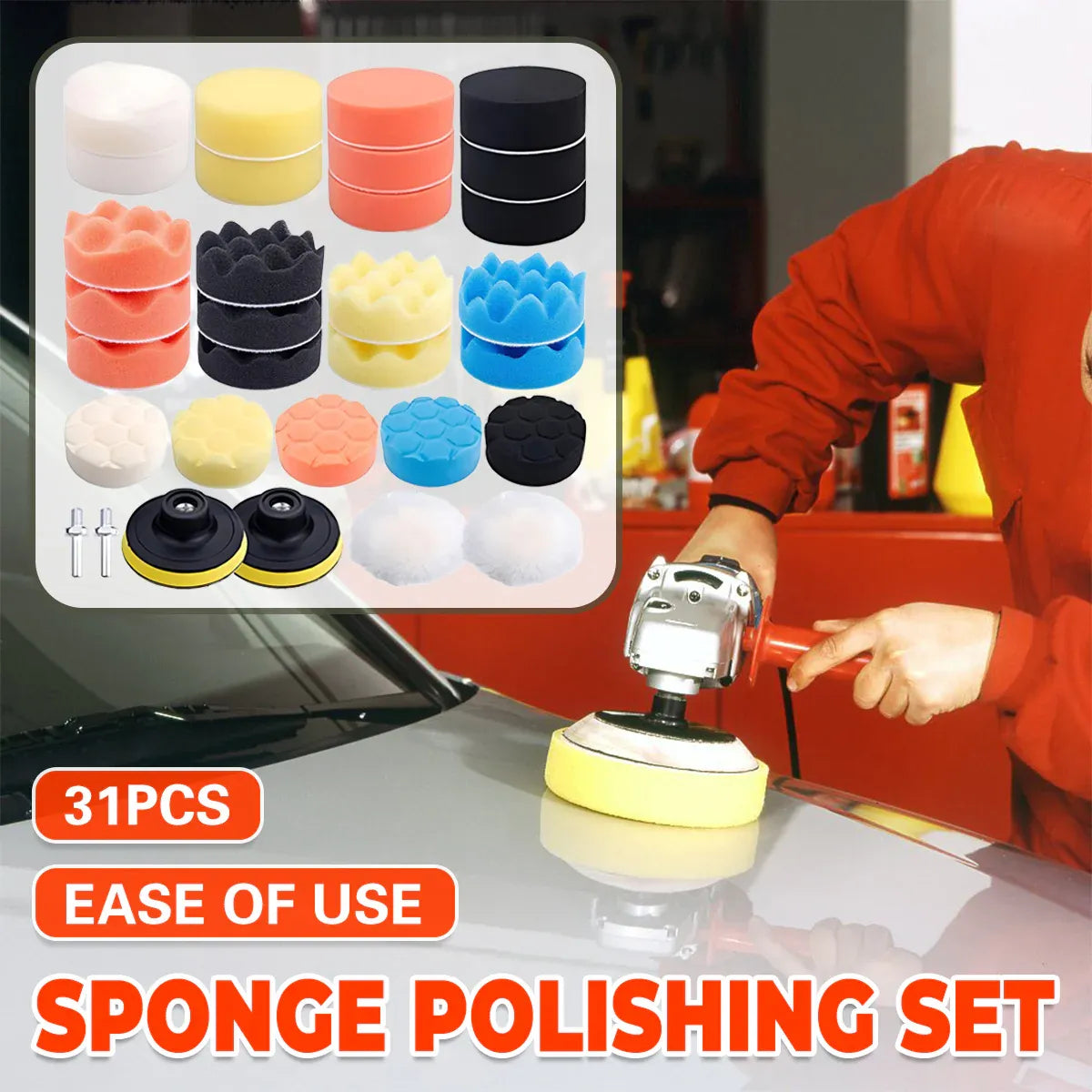 Car Waxing & Polishing Sponge Set | 3-Inch High Density | Reusable Car Care Pads