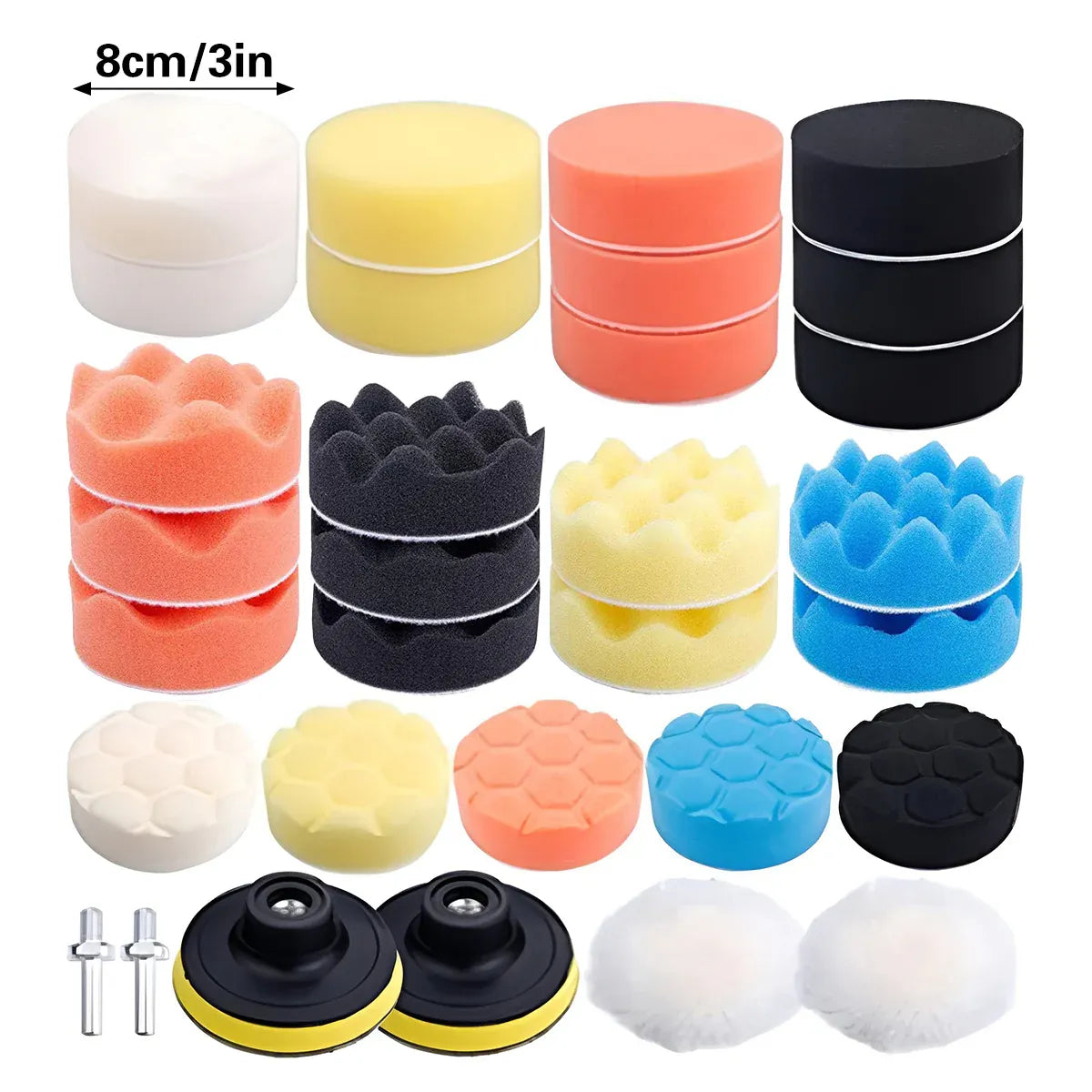 Car Waxing & Polishing Sponge Set | 3-Inch High Density | Reusable Car Care Pads