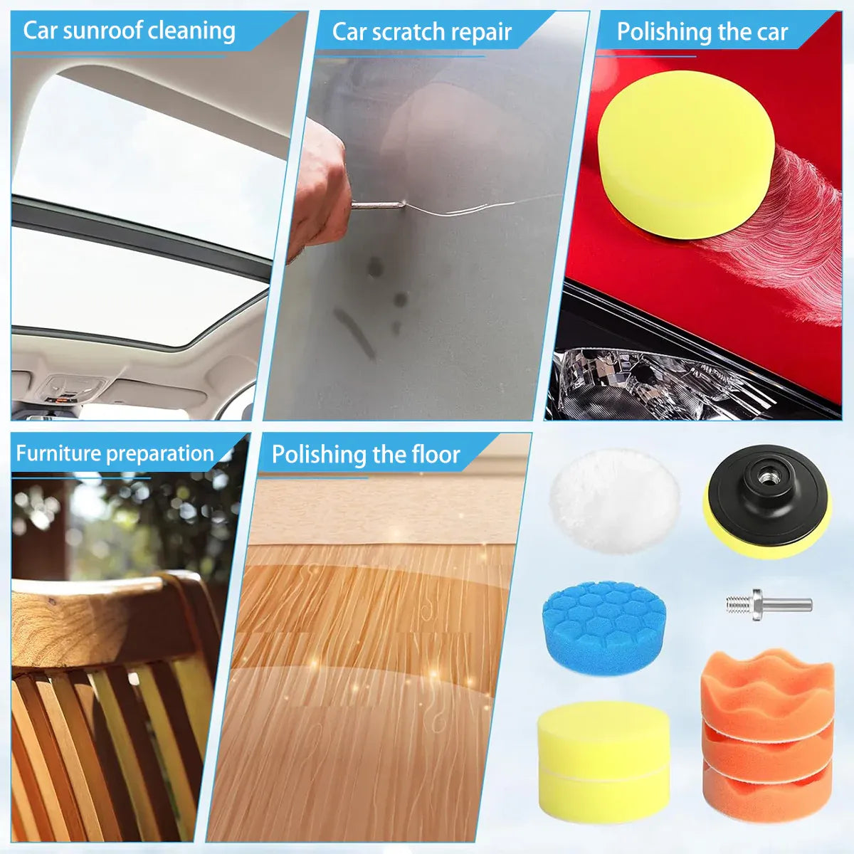 Car Waxing & Polishing Sponge Set | 3-Inch High Density | Reusable Car Care Pads