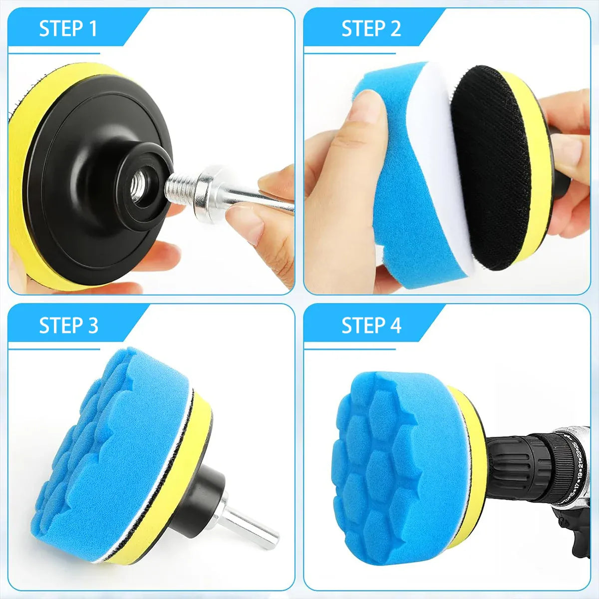 Car Waxing & Polishing Sponge Set | 3-Inch High Density | Reusable Car Care Pads