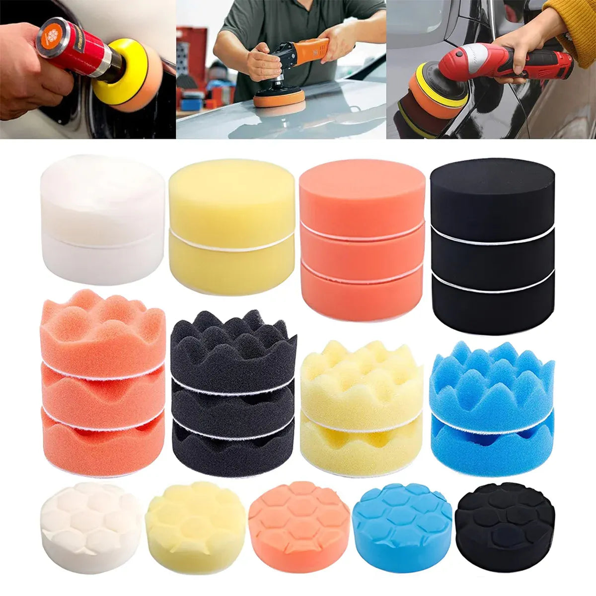Car Waxing & Polishing Sponge Set | 3-Inch High Density | Reusable Car Care Pads