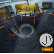 iBuddy Dog Car Seat Cover – Hammock Style, Mesh Window, Waterproof 600D Oxford | Free Seat Belt