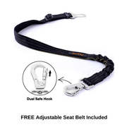 iBuddy Dog Car Seat Cover – Hammock Style, Mesh Window, Waterproof 600D Oxford | Free Seat Belt