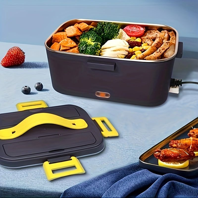 Electric Heated Lunch Box 1.8L – Plug-In Food Warmer with Insulated Bag | Stainless Steel | Dark Blue