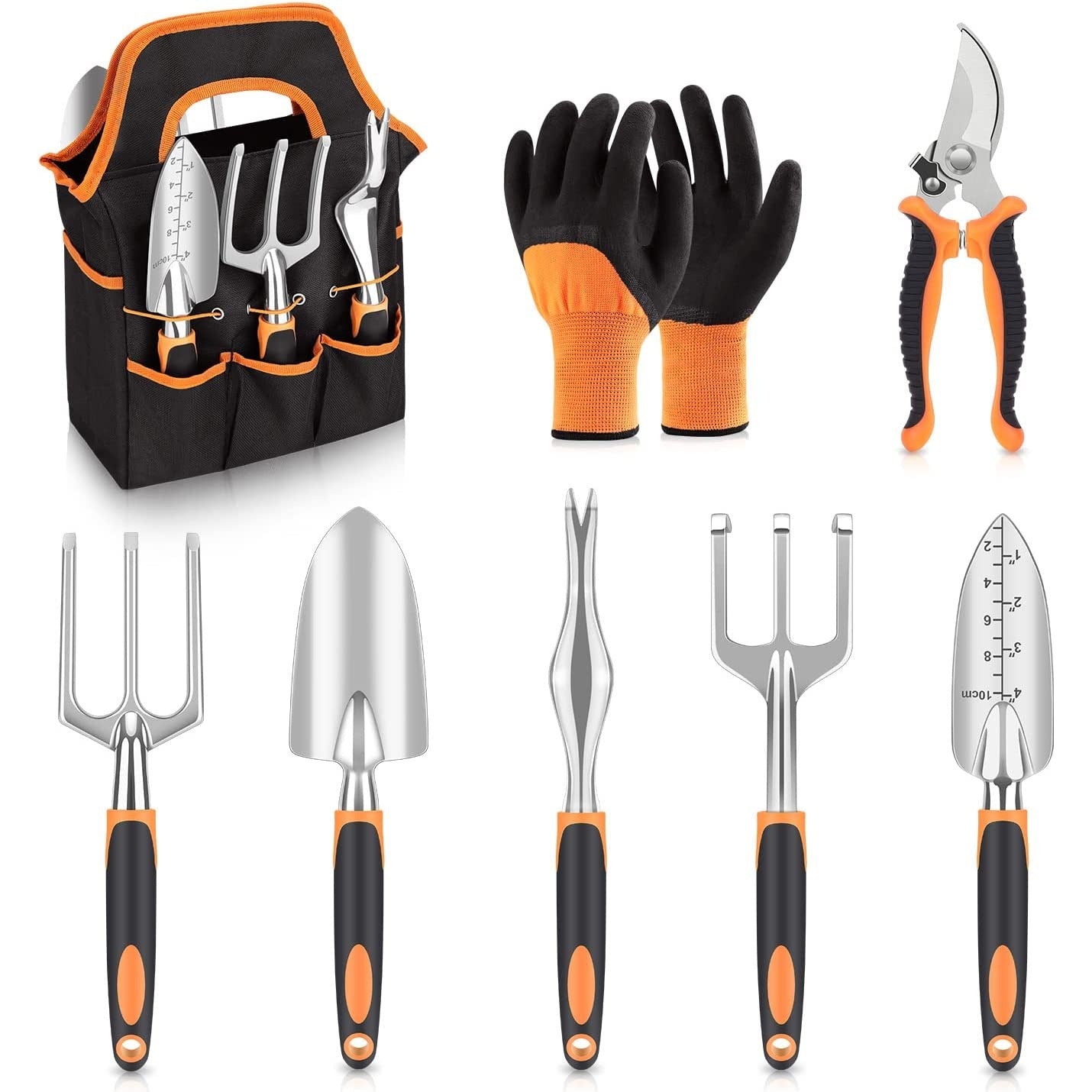 8-Piece Heavy-Duty Gardening Tool Set – Orange