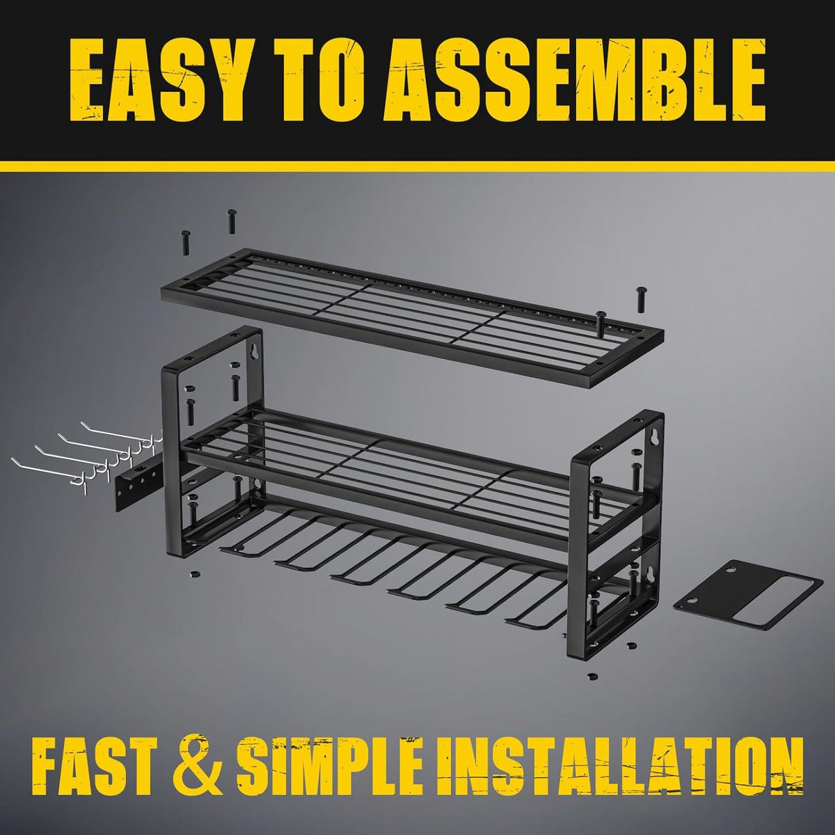 Heavy Duty Power Tool Organiser – 3-Tier Wall Mount Rack | 90kg Capacity