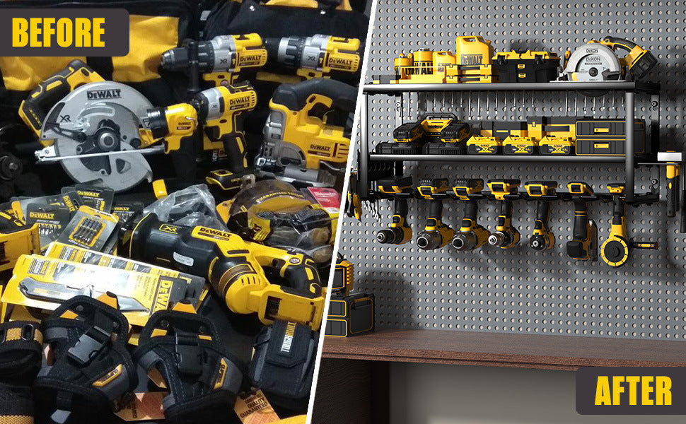 Heavy Duty Power Tool Organiser – 3-Tier Wall Mount Rack | 90kg Capacity