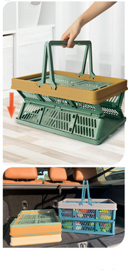 Large Collapsible Storage Basket with Handles – Foldable PP | Multi-Use