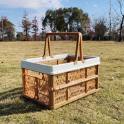 Large Collapsible Storage Basket with Handles – Foldable PP | Brown