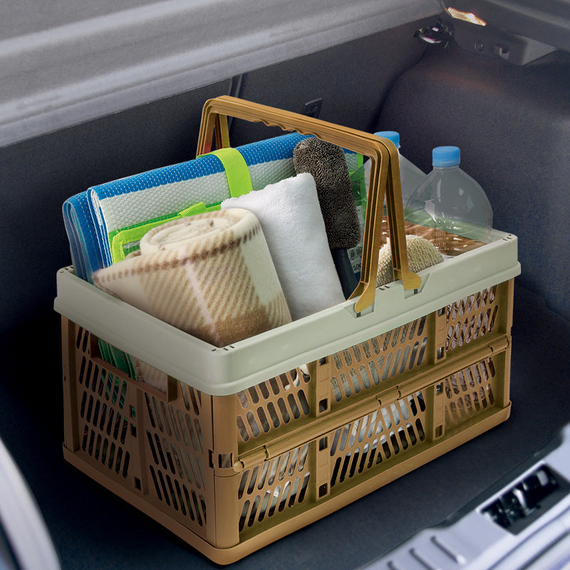 Large Collapsible Storage Basket with Handles – Foldable PP | Brown