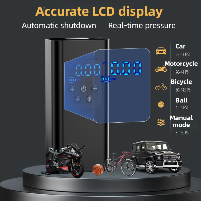 Smart Wireless Tyre Inflator – 150PSI, Auto-Stop, LCD Display | Glove Box Ready