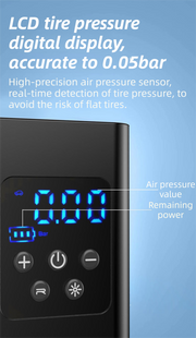 Smart Wireless Tyre Inflator – 150PSI, Auto-Stop, LCD Display | Glove Box Ready