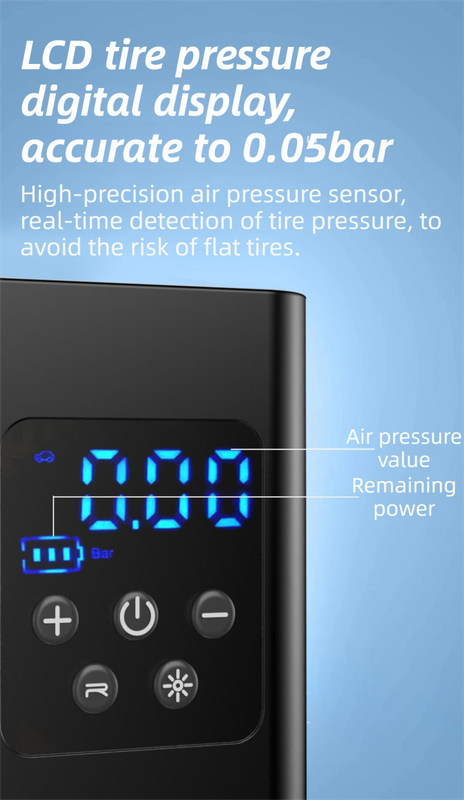 Smart Wireless Tyre Inflator – 150PSI, Auto-Stop, LCD Display | Glove Box Ready