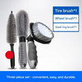 Car Tyre & Wheel Rim Cleaning Brush Set 3-Piece | Heavy Duty L-Shaped Auto Detailing Brushes