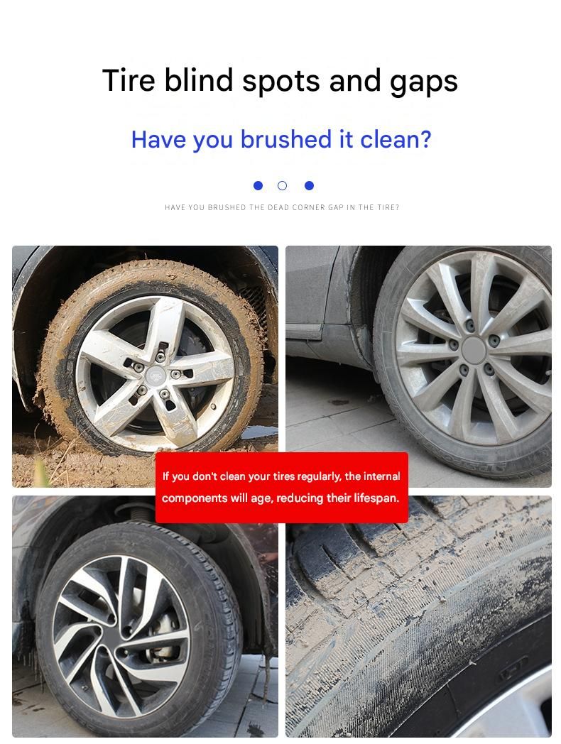Car Tyre & Wheel Rim Cleaning Brush Set 3-Piece | Heavy Duty L-Shaped Auto Detailing Brushes